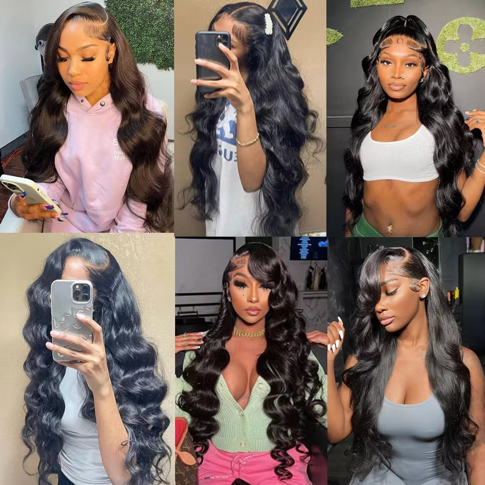 6x4 Density Bleached Transparent Lace Front Pre-Plucked knots Brazilian Human Hair Wig
