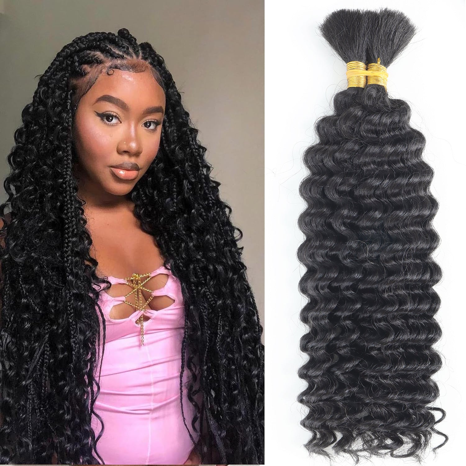 Mixed Human Boho Braids Deep Wave