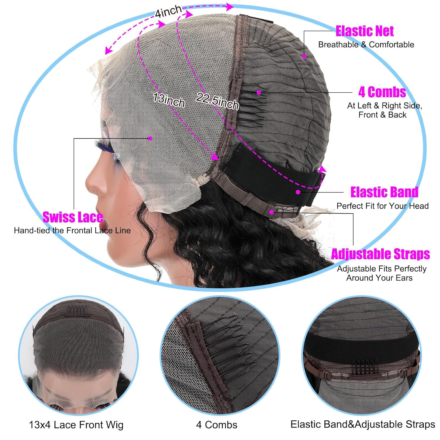 Lace  Front Human Hair Deep Wave Wig