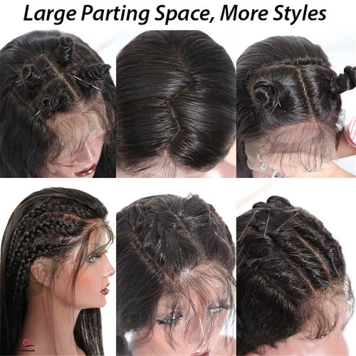 6x4 Density Bleached Transparent Lace Front Pre-Plucked knots Brazilian Human Hair Wig