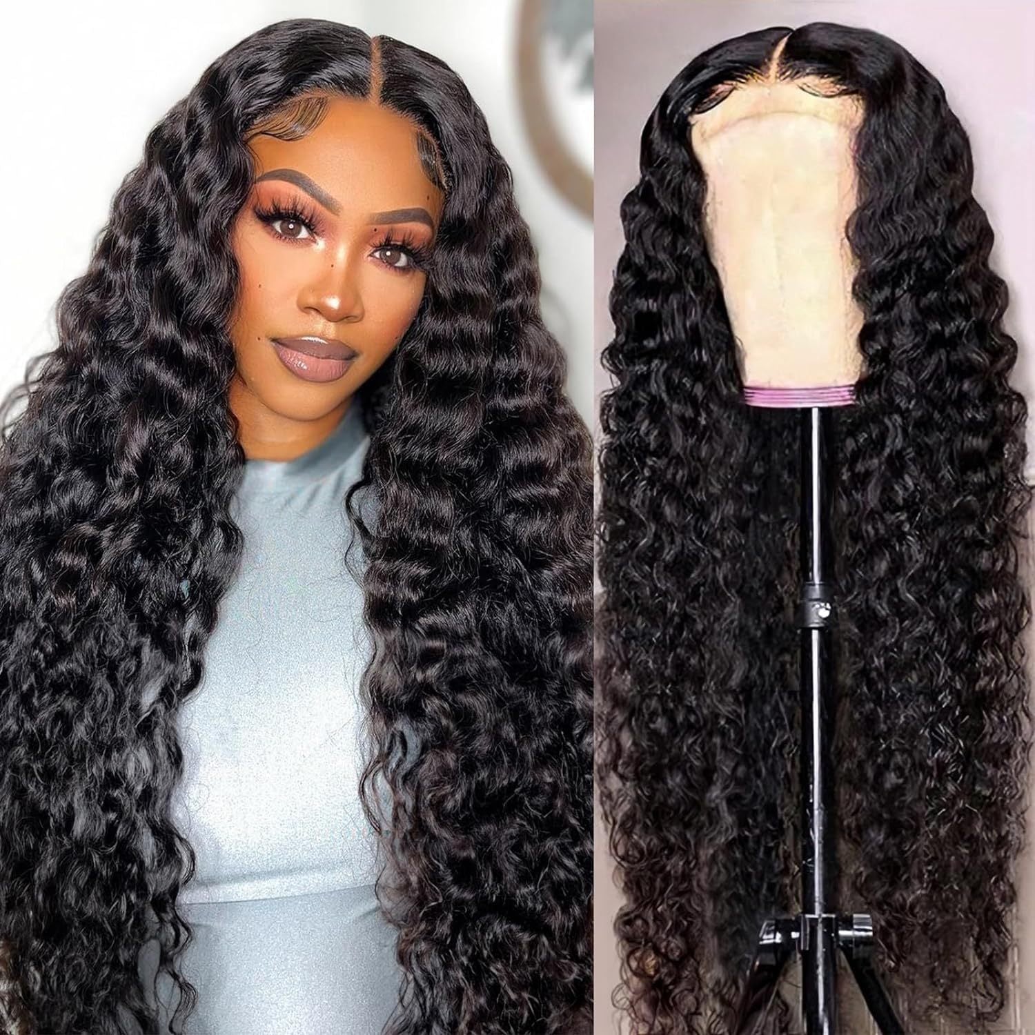 Lace  Front Human Hair Deep Wave Wig