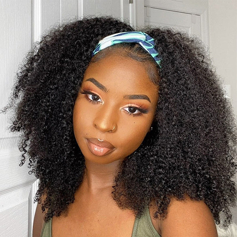 Curly Headbandwig Human Hair Wig
