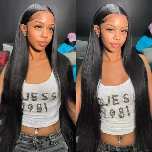 30 Inch 13x4 Transparent Straight Wig Human Hair Brazilian Hair Lace Frontal Wig for Women Preplucked Hd Lace Wig