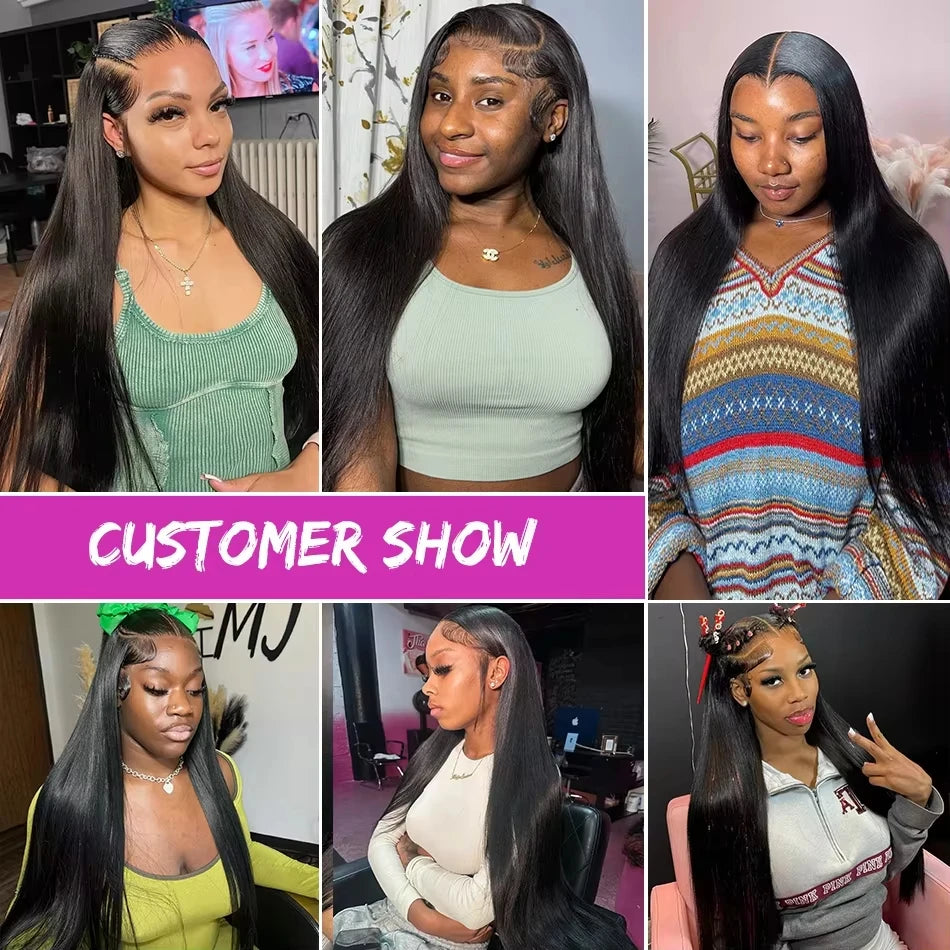 30 Inch 13x4 Transparent Straight Wig Human Hair Brazilian Hair Lace Frontal Wig for Women Preplucked Hd Lace Wig
