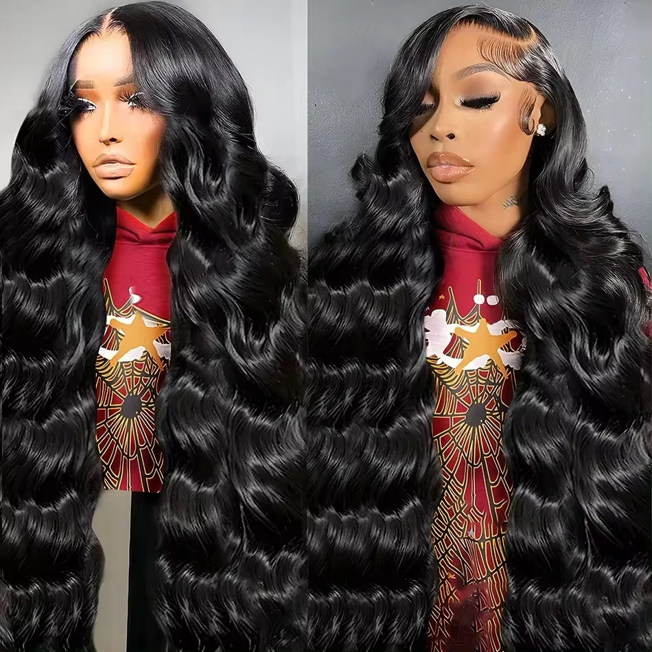 6x4 Density Bleached Transparent Lace Front Pre-Plucked knots Brazilian Human Hair Wig