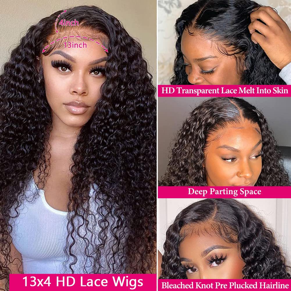 Lace  Front Human Hair Deep Wave Wig