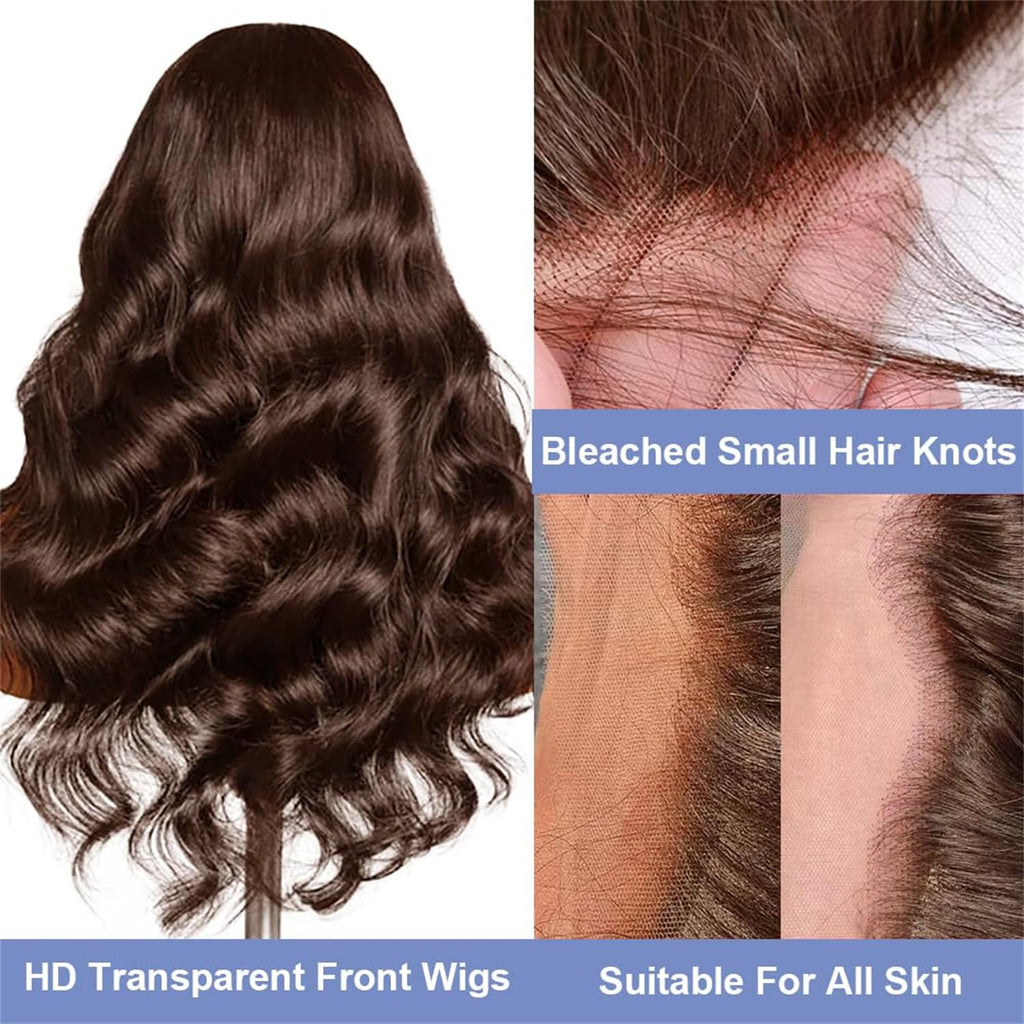 13x4 Lace Frontal Human Hair Wig Brown Body Wave Wig